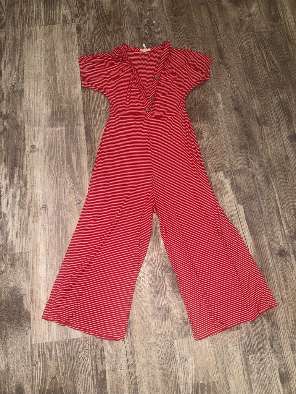 Rolla Coster Red Striped Wide-Leg Jumpsuit